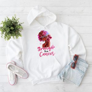 Black Women Queen Stronger Than Breast Cancer Pink Ribbon Hoodie 2 1