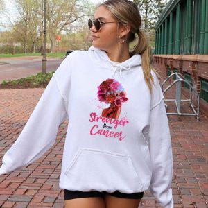 Black Women Queen Stronger Than Breast Cancer Pink Ribbon Hoodie 2 6