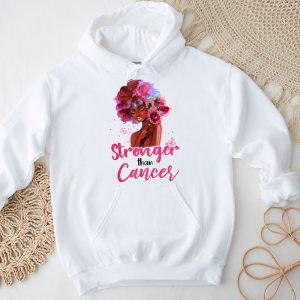 Black Women Queen Stronger Than Breast Cancer Pink Ribbon Hoodie 3 1