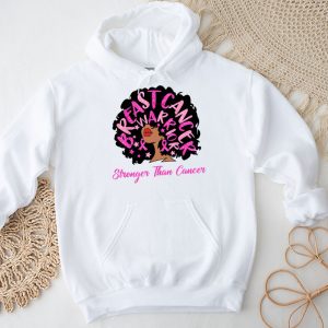 Black Women Queen Stronger Than Breast Cancer Pink Ribbon Hoodie 3