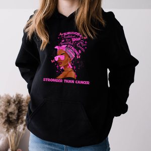 Black Women Queen Stronger Than Breast Cancer Pink Ribbon Hoodie 3 7