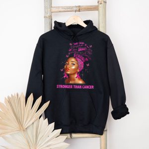 Black Women Queen Stronger Than Breast Cancer Pink Ribbon Hoodie 4 3