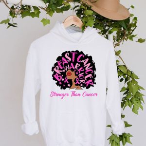 Black Women Queen Stronger Than Breast Cancer Pink Ribbon Hoodie 4