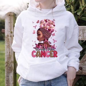 Black Women Queen Stronger Than Breast Cancer Pink Ribbon Hoodie