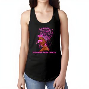 Black Women Queen Stronger Than Breast Cancer Pink Ribbon Tank Top 1 2