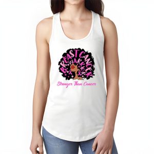 Black Women Queen Stronger Than Breast Cancer Pink Ribbon Tank Top 1