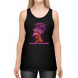 Black Women Queen Stronger Than Breast Cancer Pink Ribbon Tank Top 2 2