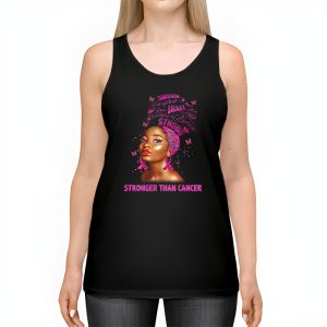 Black Women Queen Stronger Than Breast Cancer Pink Ribbon Tank Top 2 3