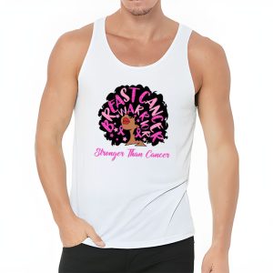 Black Women Queen Stronger Than Breast Cancer Pink Ribbon Tank Top 3