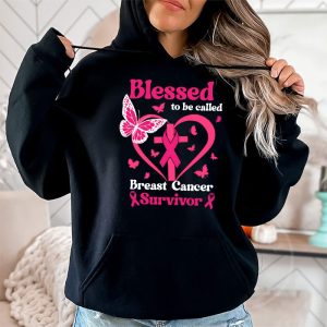 Blessed To Be Called Breast Cancer Survivor Pink Butterfly Hoodie 2 5