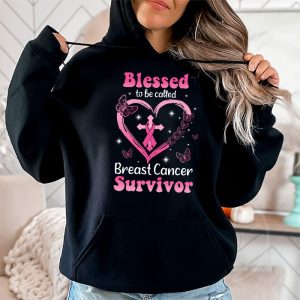 Blessed To Be Called Breast Cancer Survivor Pink Butterfly Hoodie 2 6