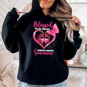 Blessed To Be Called Breast Cancer Survivor Pink Butterfly Hoodie 2 8