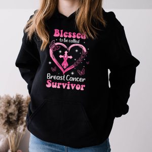 Blessed To Be Called Breast Cancer Survivor Pink Butterfly Hoodie 3 6