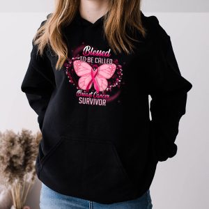 Blessed To Be Called Breast Cancer Survivor Pink Butterfly Hoodie 3 7