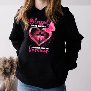 Blessed To Be Called Breast Cancer Survivor Pink Butterfly Hoodie 3 8