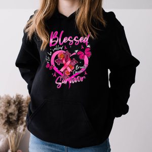 Blessed To Be Called Breast Cancer Survivor Pink Butterfly Hoodie 3 9