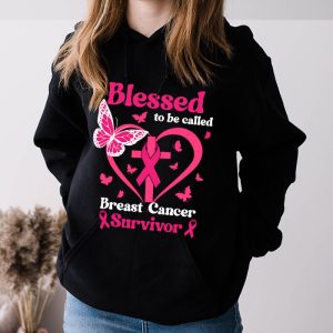 Blessed To Be Called Breast Cancer Survivor Pink Butterfly Hoodie