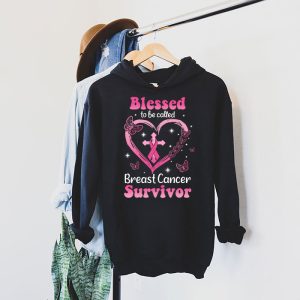 Blessed To Be Called Breast Cancer Survivor Pink Butterfly Hoodie 4 1