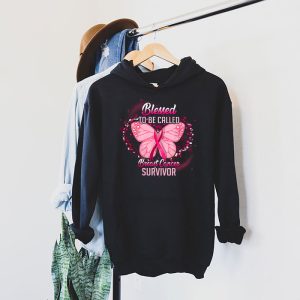 Blessed To Be Called Breast Cancer Survivor Pink Butterfly Hoodie 4 2