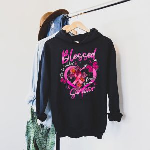 Blessed To Be Called Breast Cancer Survivor Pink Butterfly Hoodie 4 4