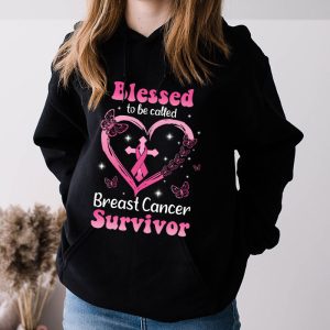 Blessed To Be Called Breast Cancer Survivor Pink Butterfly Hoodie