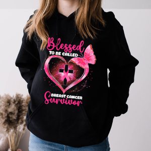 Blessed To Be Called Breast Cancer Survivor Pink Butterfly Hoodie