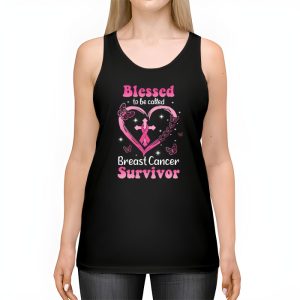 Blessed To Be Called Breast Cancer Survivor Pink Butterfly Tank Top 2 1