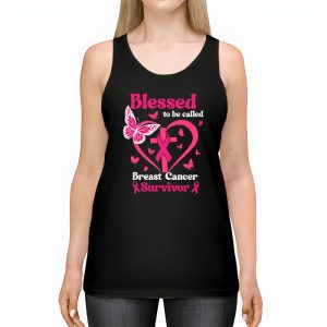 Blessed To Be Called Breast Cancer Survivor Pink Butterfly Tank Top 2