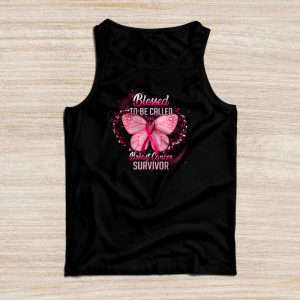 Blessed To Be Called Breast Cancer Survivor Pink Butterfly Tank Top