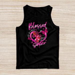 Blessed To Be Called Breast Cancer Survivor Pink Ribbon Butterfly Tank Top 5