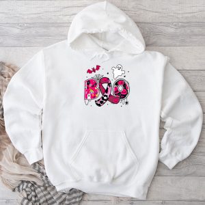 October Breast Cancer Awareness Boo Halloween Pumpkin Pink Ribbon Hoodie 3