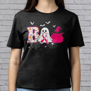 Boo Halloween Pumpkin Pink Ribbon Witch Breast Cancer T Shirt 3 1