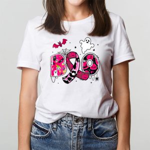 Boo Halloween Pumpkin Pink Ribbon Witch Breast Cancer T Shirt 3 2