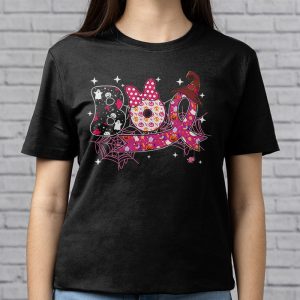 Boo Halloween Pumpkin Pink Ribbon Witch Breast Cancer T Shirt 3 4