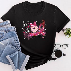 Boo Halloween Pumpkin Pink Ribbon Witch Breast Cancer T-Shirt