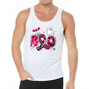 Boo Halloween Pumpkin Pink Ribbon Witch Breast Cancer Tank Top 3 2