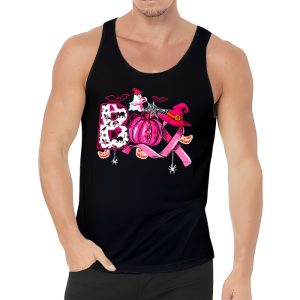 Boo Halloween Pumpkin Pink Ribbon Witch Breast Cancer Tank Top 3 3