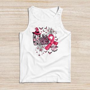 October Breast Cancer Awareness Boo Halloween Pumpkin Pink Ribbon Tank Top 1