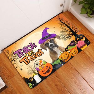 Boxer Halloween Doormat Welcome Mat