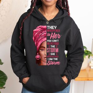 Breast Cancer Awareness Black Women Warrior Pink Ribbon Hoodie 1 1