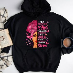 Breast Cancer Awareness Black Women Warrior Pink Ribbon Hoodie 3 4