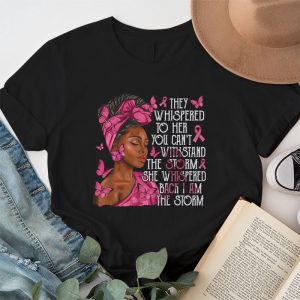 Breast Cancer Awareness Black Women Warrior Pink Ribbon T Shirt 1 5