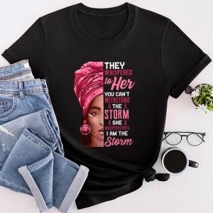 Breast Cancer Awareness Black Women Warrior Pink Ribbon T-Shirt