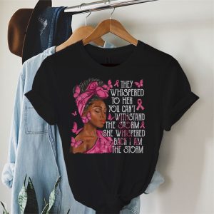 Breast Cancer Awareness Black Women Warrior Pink Ribbon T Shirt 2