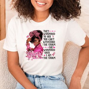 Breast Cancer Awareness Black Women Warrior Pink Ribbon T Shirt 2 7