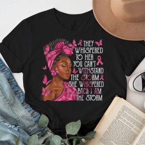 Breast Cancer Awareness Black Women Warrior Pink Ribbon T Shirt 3