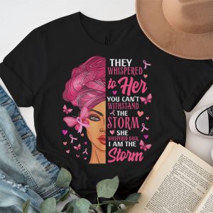 Breast Cancer Awareness Black Women Warrior Pink Ribbon T Shirt 3 4