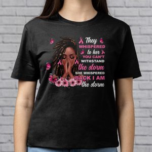 Breast Cancer Awareness Black Women Warrior Pink Ribbon T Shirt 3 8