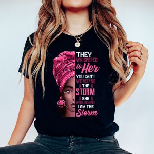 Breast Cancer Awareness Black Women Warrior Pink Ribbon T Shirt 4 1