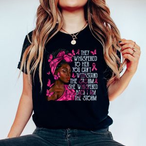 Breast Cancer Awareness Black Women Warrior Pink Ribbon T Shirt 4